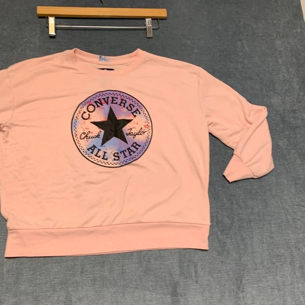 Converse Chuck Taylor All Star Sweatshirt Girls Large 12-13 Pink Fleece Lined